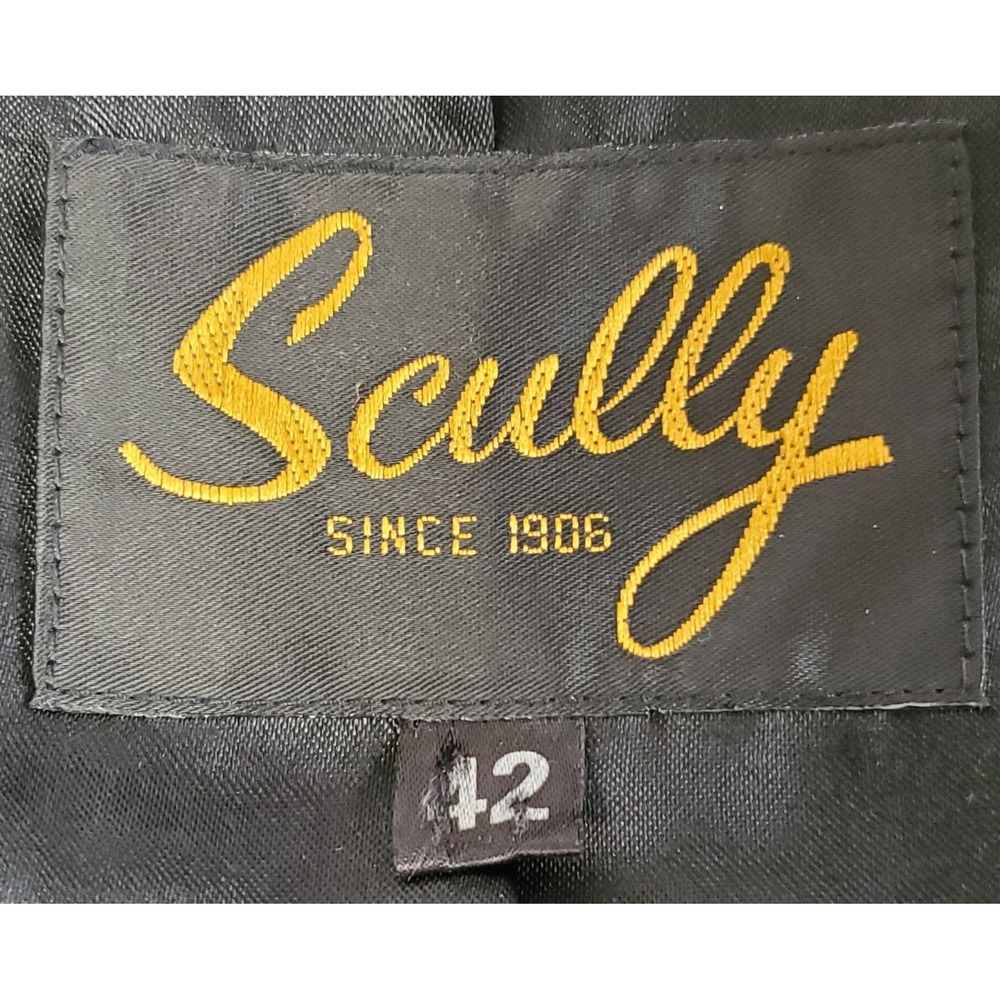 Scully Leather Black 42 Jacket Blazer Pockets Tailored Style Western Style - Picture 13 of 16